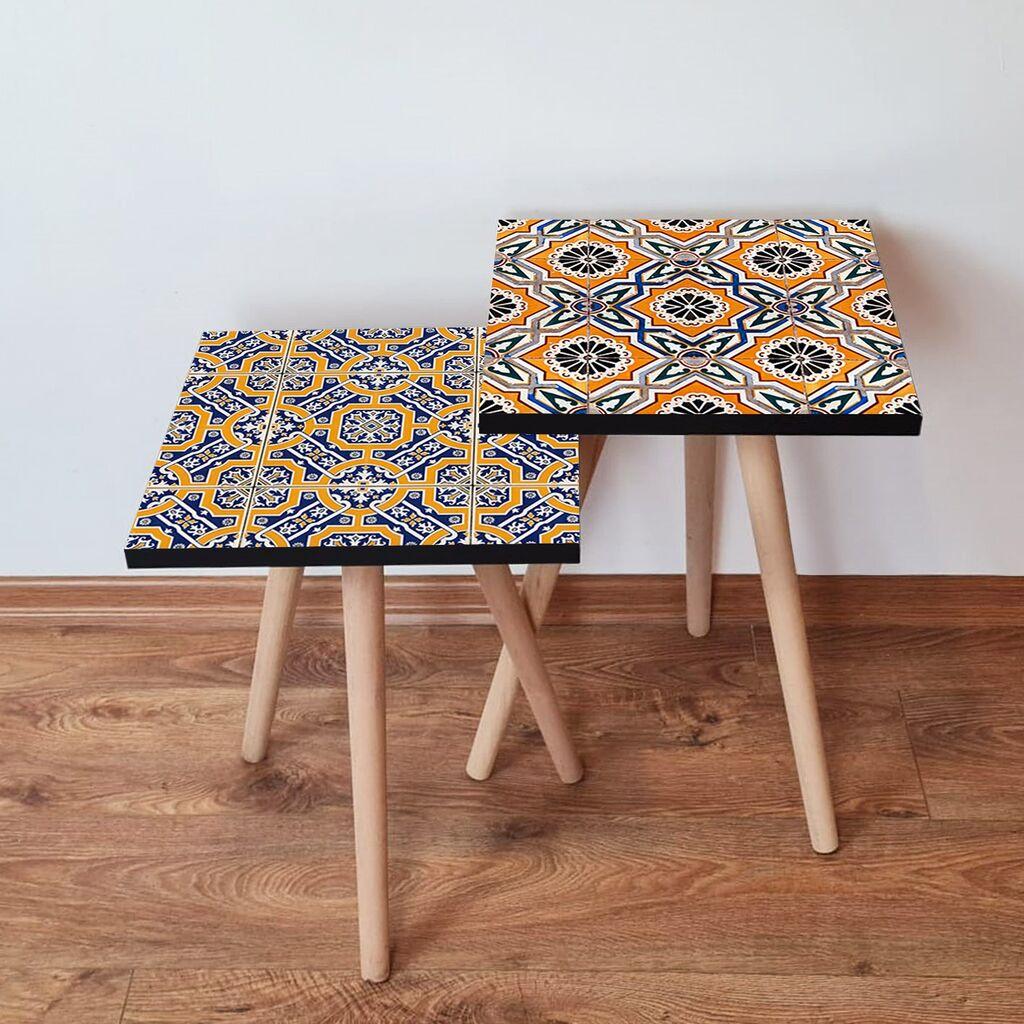 Hanah Home set stolića za kafu 2Shp345, 2 dijela, šareni