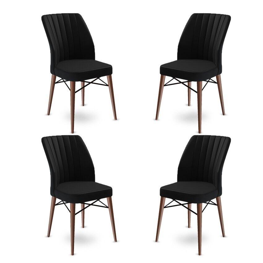 Hanah Home Flex set stolica, 45x93x42 cm, 4 dijela, smeđe-crna