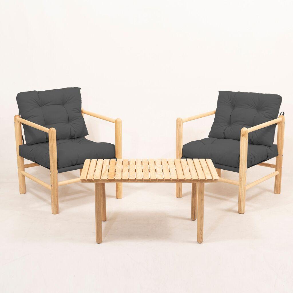 Hanah Home Garden set stol i 2 stolice MYG02, antracit