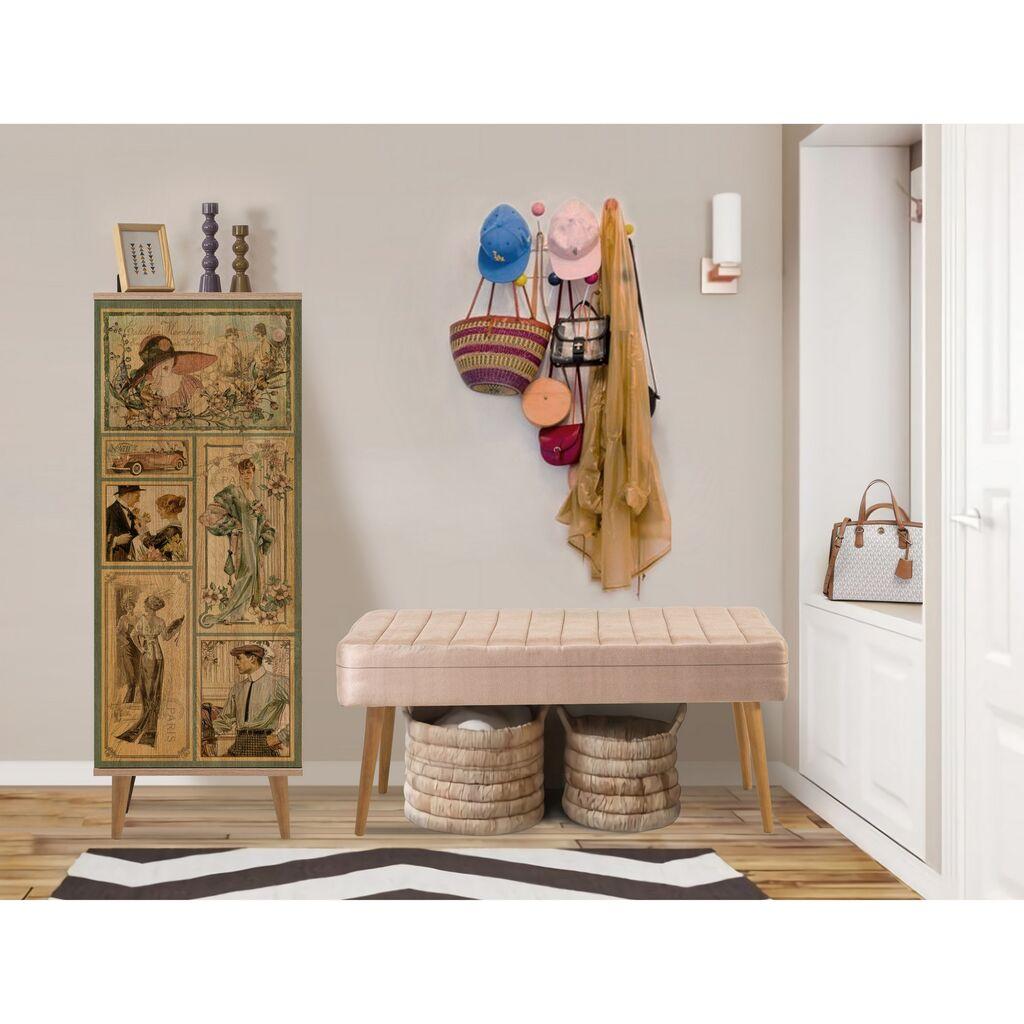 Hanah Home Set Namještaj za hodnik Filinta 732 0900, Prljavo roza