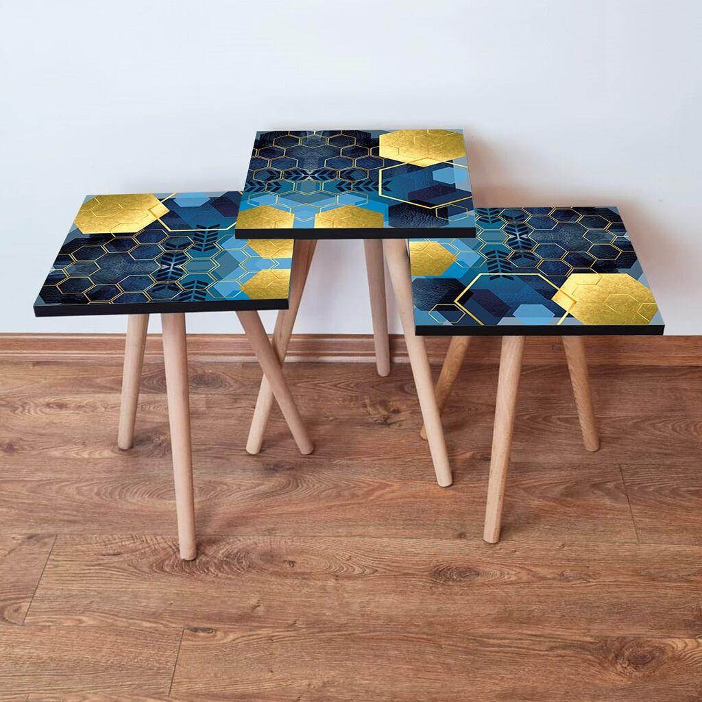 Hanah Home set stolića za kafu 3Shp160, 3 dijela, šareni