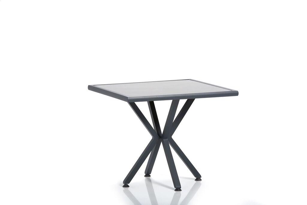 Hanah Home Baštenski sto Samara 2, 94x78x94 cm, Sivo-crni