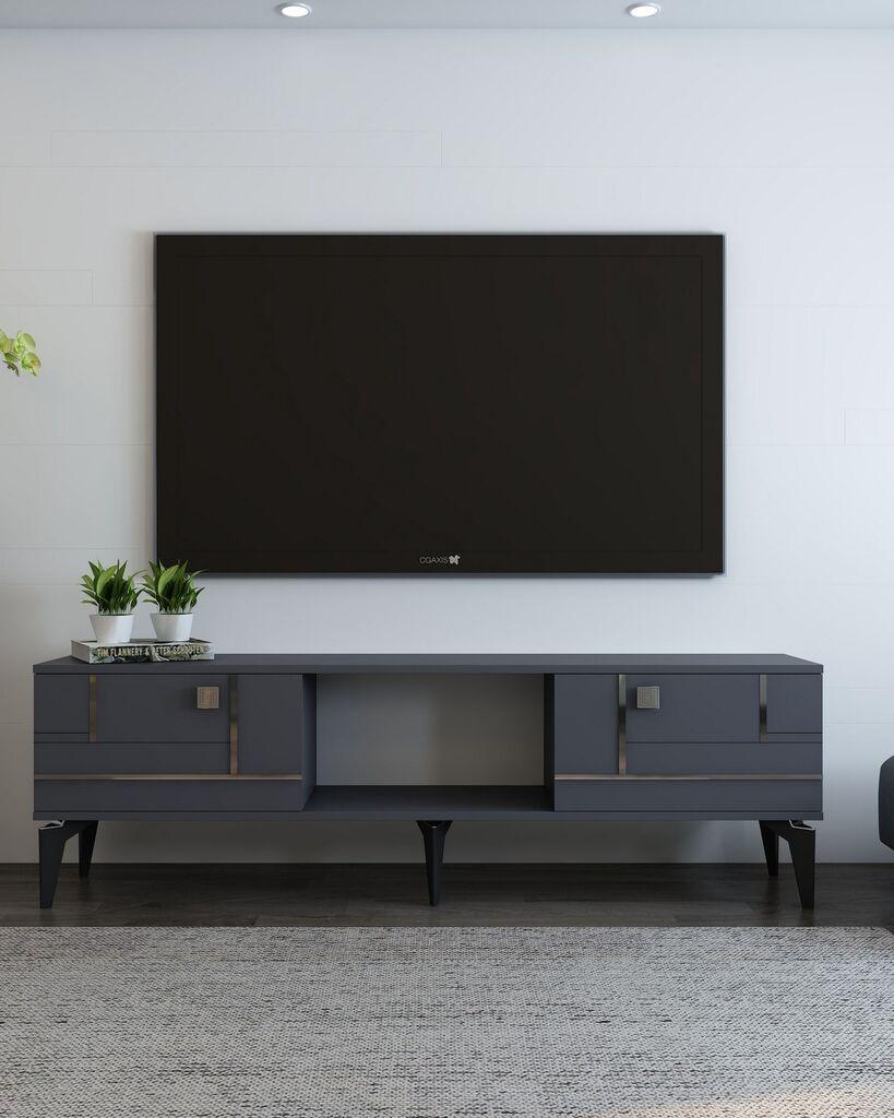 Hanah Home TV komoda Madera, 150x44,6x29,6 cm, Antracit-Srebrne boje