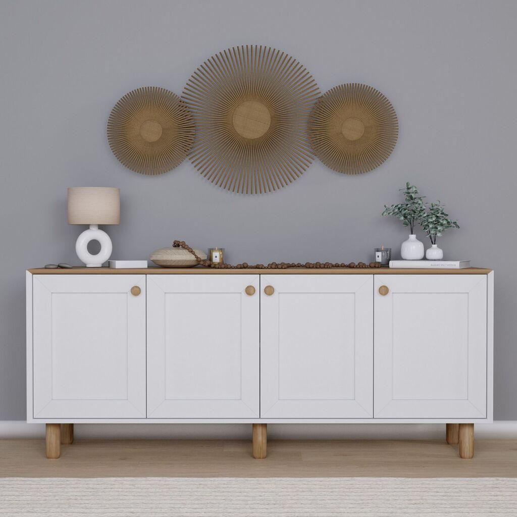 Hanah Home Konzolni stočić Bohemian 1600-71, 180x80x37.3 cm, Bijela