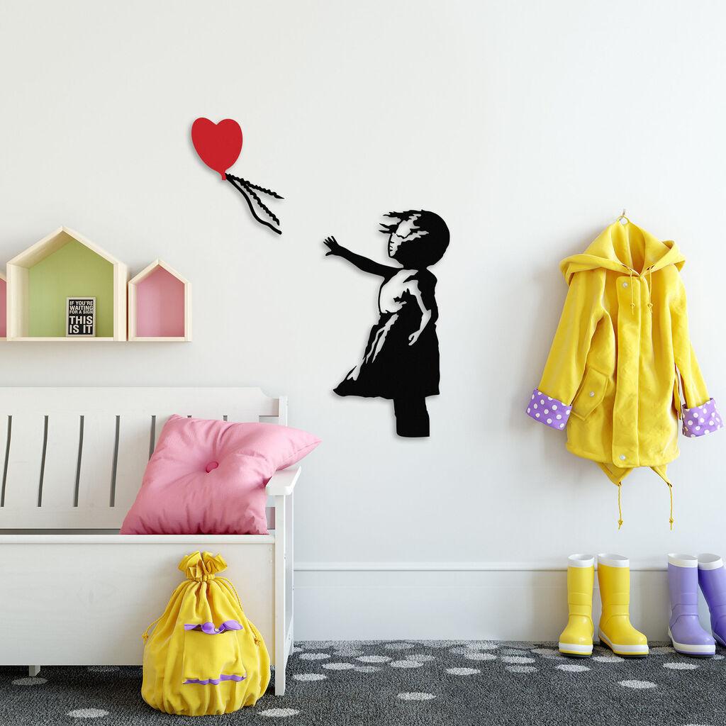Zidna dekoracija Banksy 13, 105x85cm, Crna i crvena