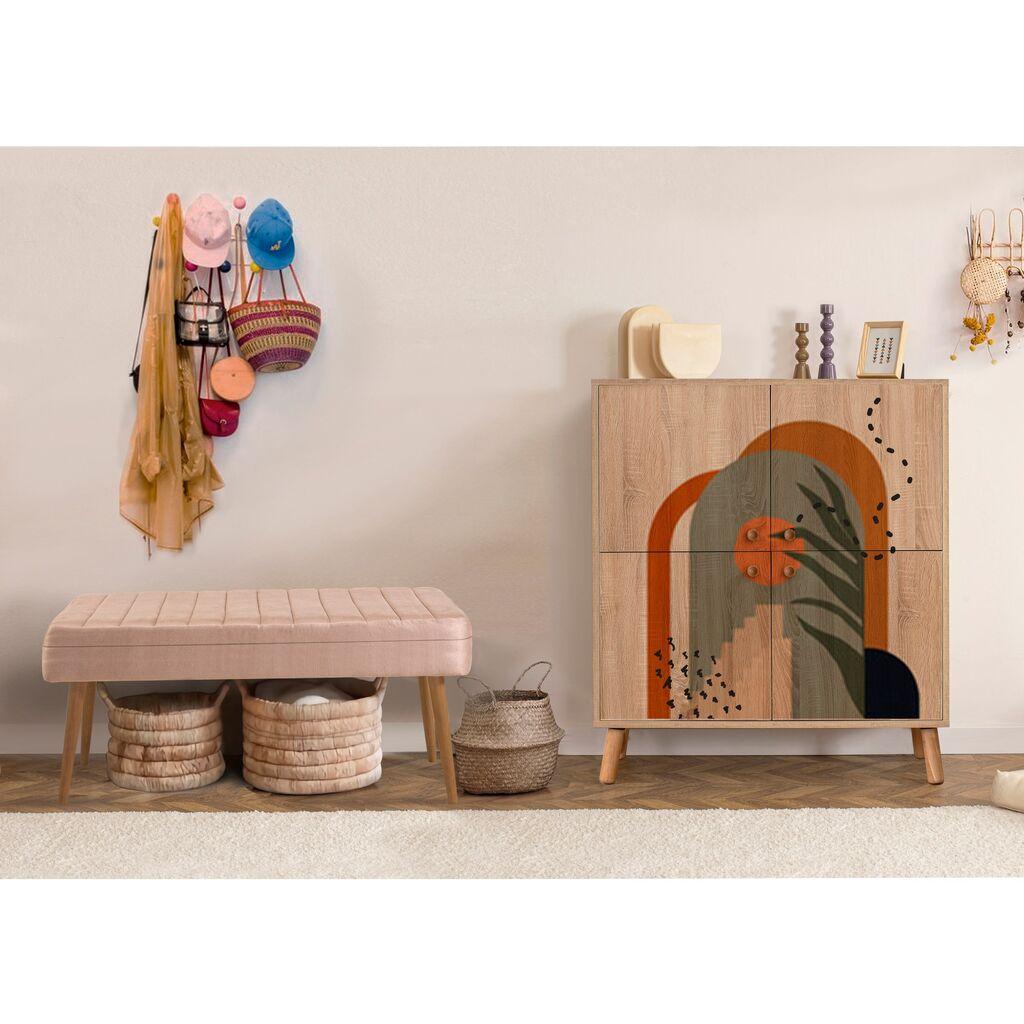 Hanah Home Set Namještaj za hodnik Multilux 985 0900, Prljavo roza