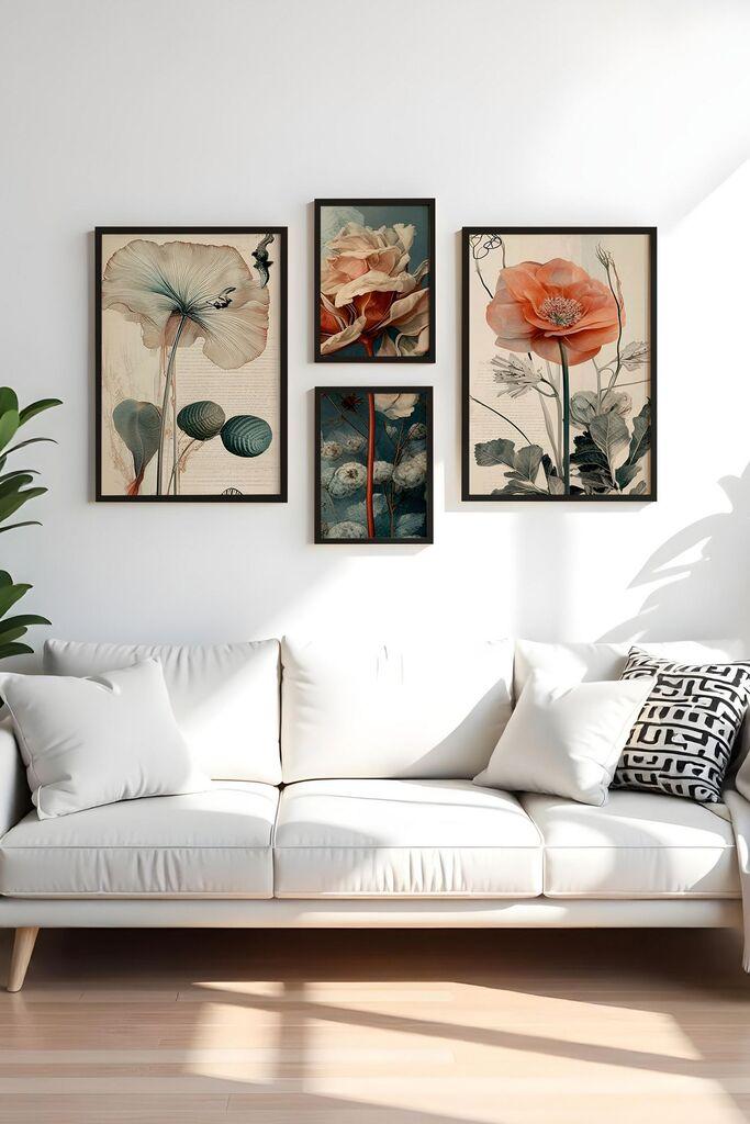 Wallity Dekorativna slika Huhu454-S, 50x70cm, 4 dijela
