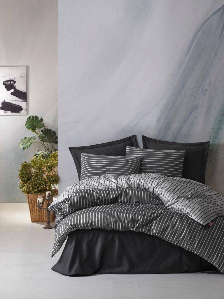 L'essentiel Maison set posteljine Bambus, 200x220 cm, antracit-siva