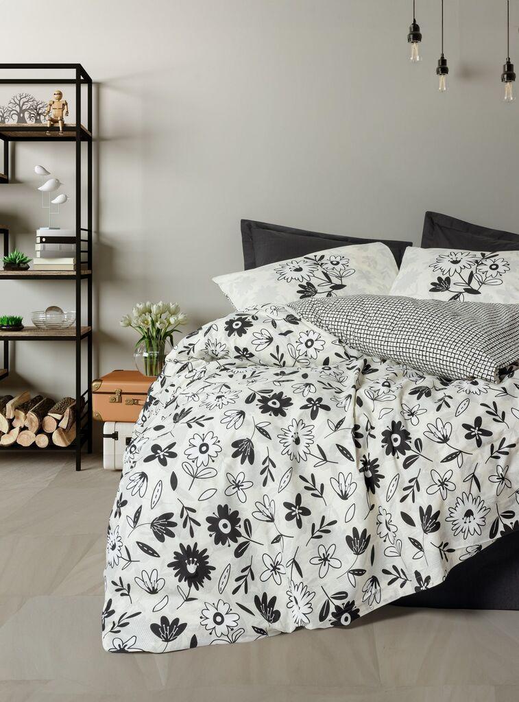 L'essentiel Maison set posteljine Meresa, 160x220 cm, bijelo-crna