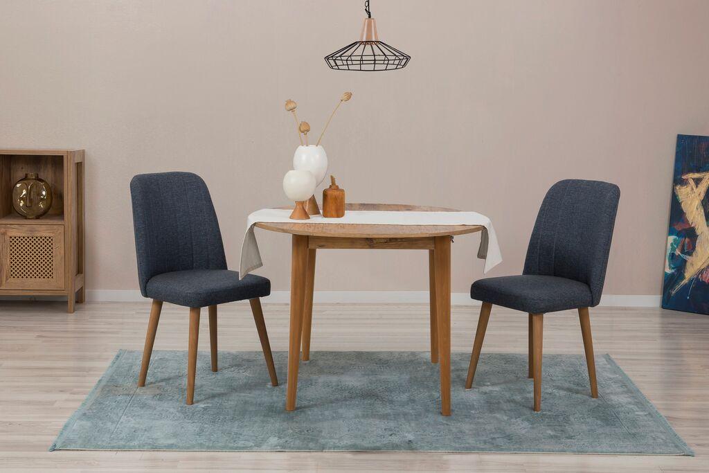 Hanah Home Set Trpezarijski sto i 2 trpezarijske stolice Vina 1048, Hrast