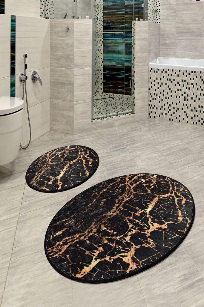 L'essentiel Maison Set od 2 tepiha Crni mramor, Crna