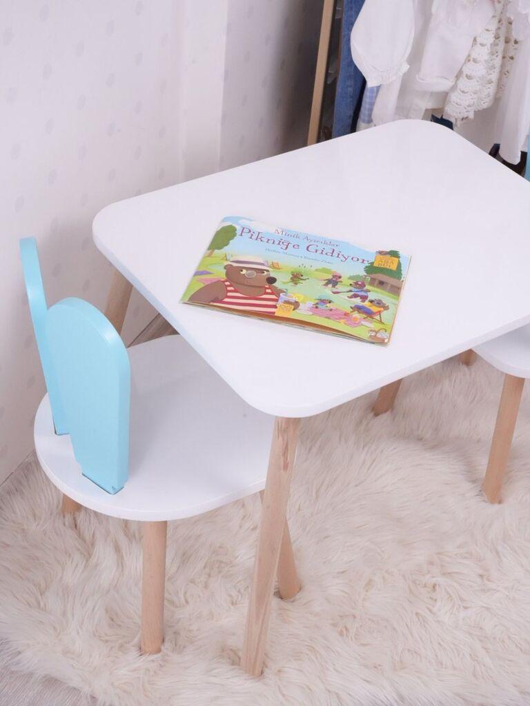 Hanah Home Set dječji stol i stolice Zeko, bijelo-plava