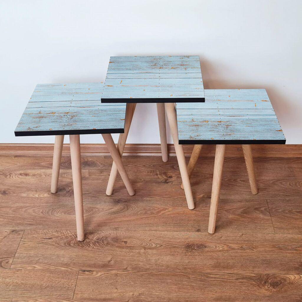 Hanah Home set stolića za kafu 3Shp119, 3 dijela, šareni