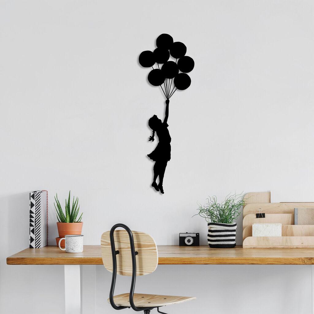 Zidna dekoracija Banksy 12, 100x34cm, Crna