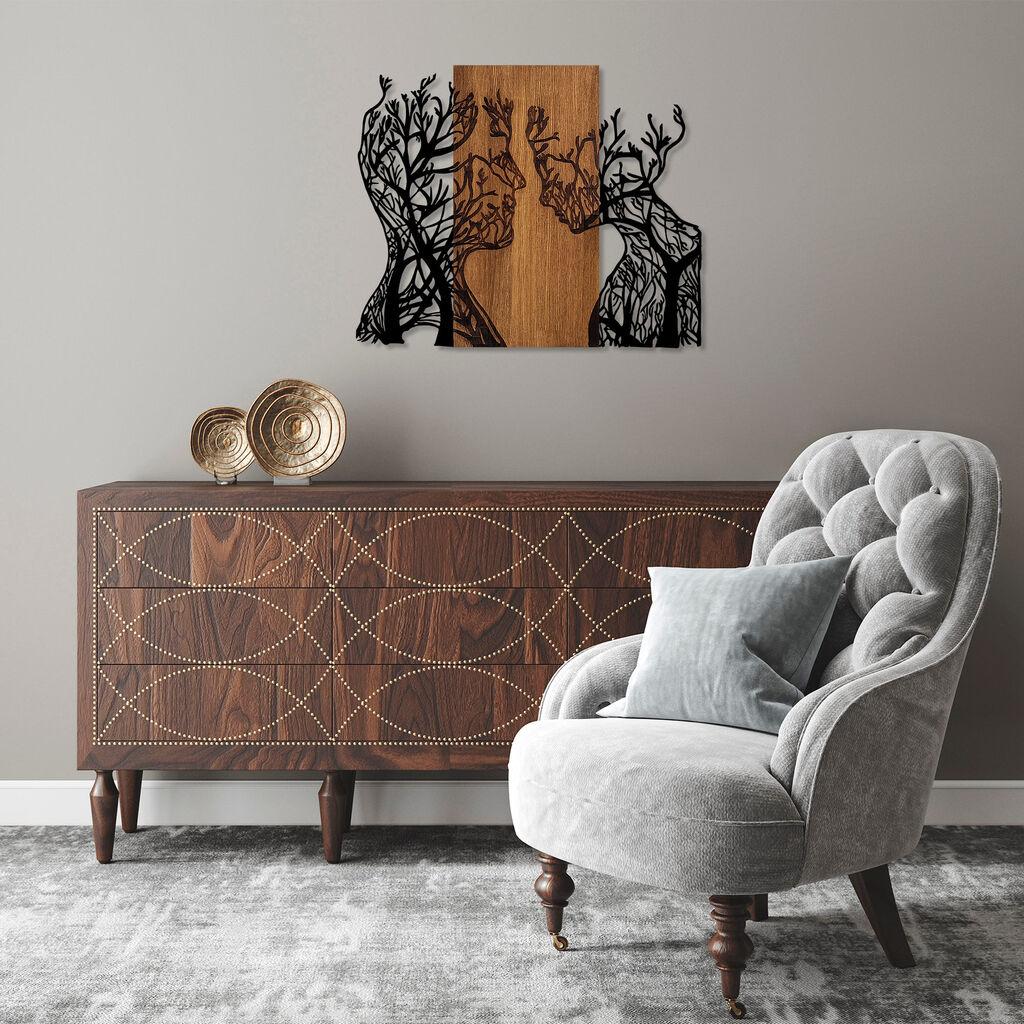 Wallity Zidna dekoracija Drvo Žena i Muškarac, 70x58cm