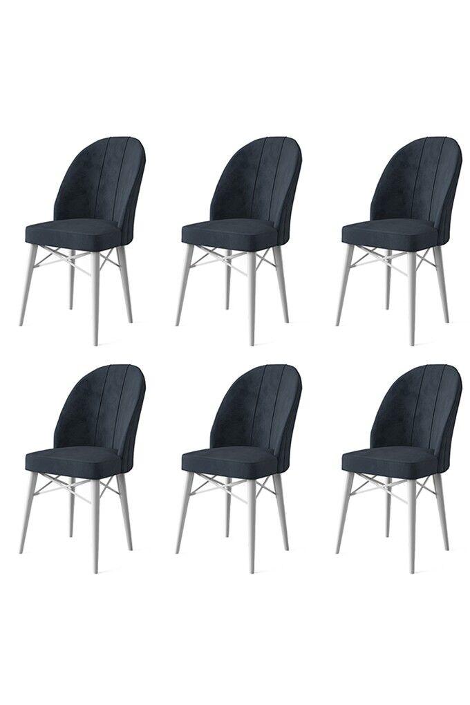 Hanah Home Ritim set stolica, 44x96x42 cm, 6 dijelova, antracit-bijela