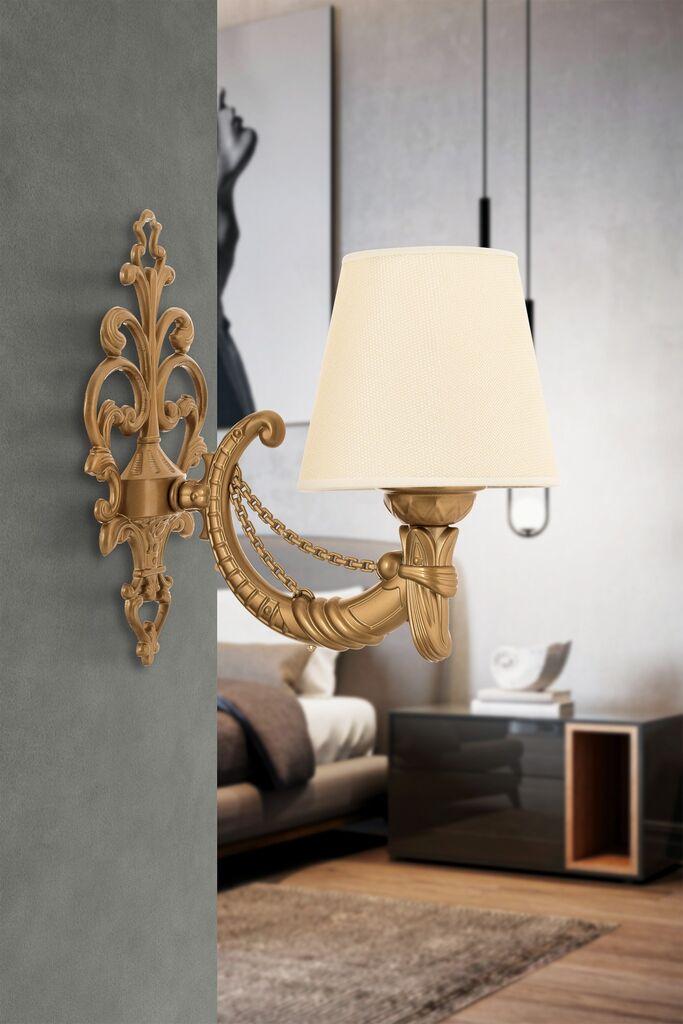 Opviq Zidna lampa Gloria, 15x10x13cm, IP20, Krem-zlatna boja