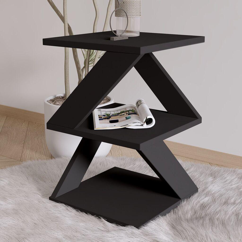Hanah Home Club sto Albeni, 29,6x54,2x29,6 cm, Crni
