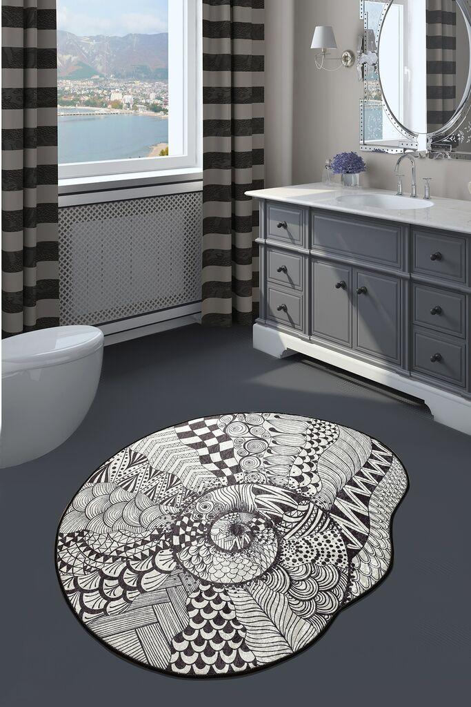 L'essentiel Maison Kupaonski tepih Sea, 140cm, crno-siva