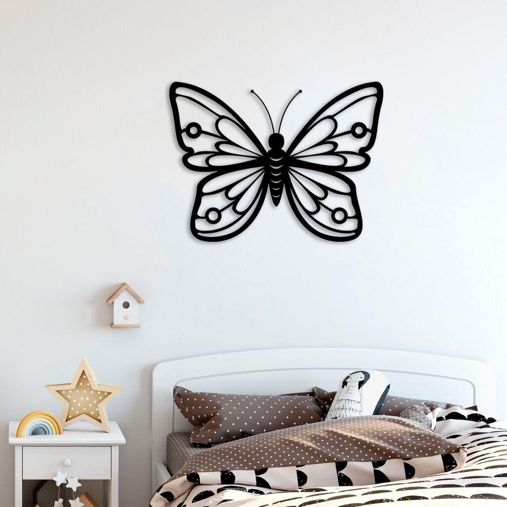 Wallity Zidna dekoracija Leptir 1, 60x45 cm, 1,5 mm, Crna