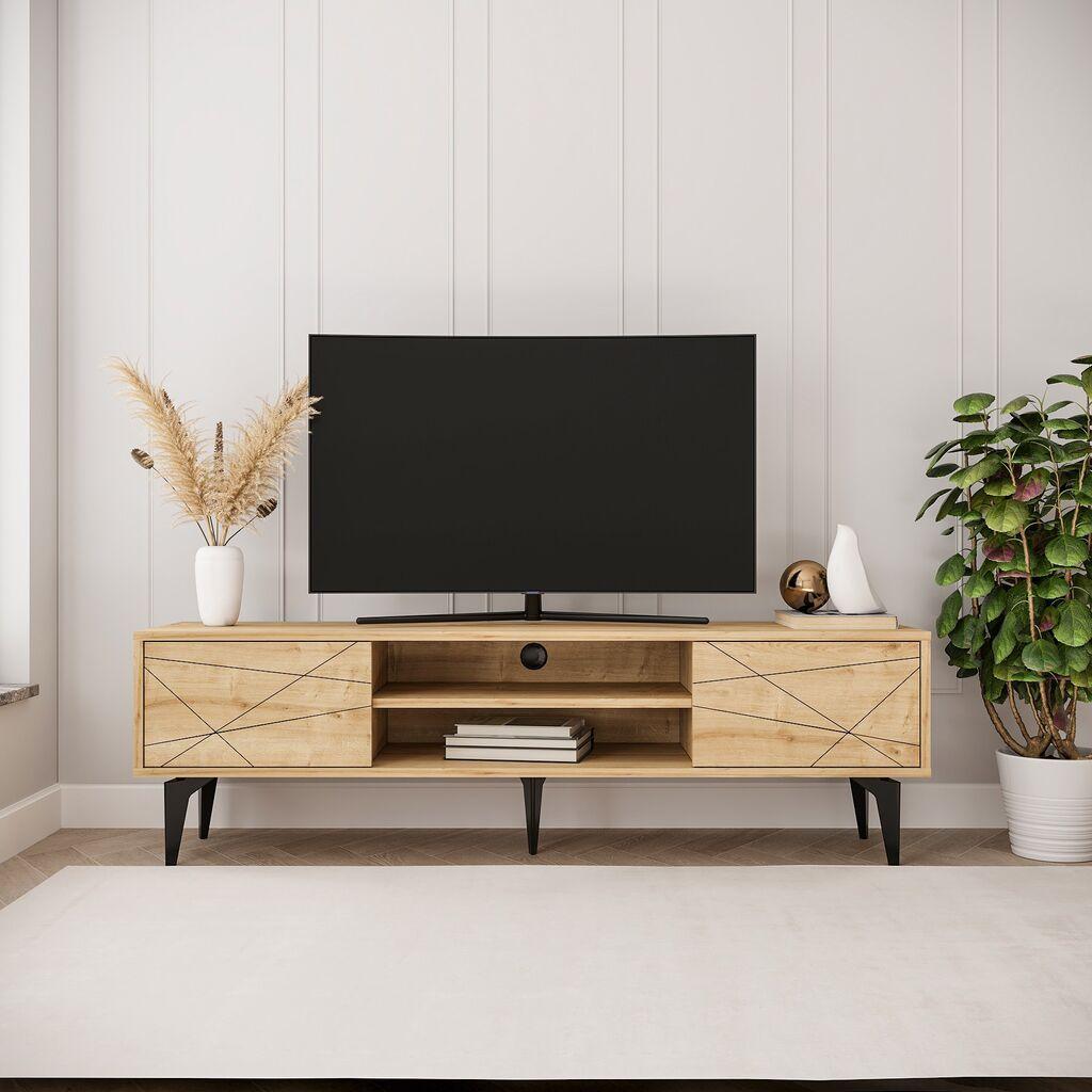 Hanah Home TV komoda Brendon, 160x48,2x39,6 cm, Hrast