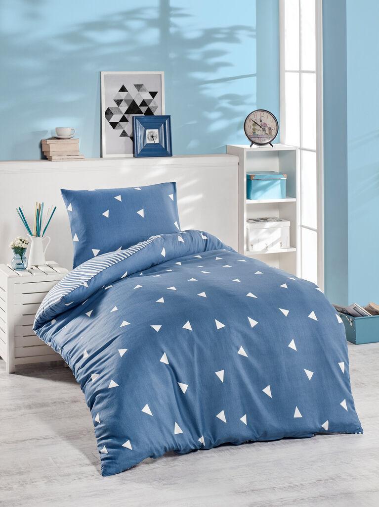 L'essentiel Maison Set posteljine za jednu osobu Ucgen, 140x200cm, Teget