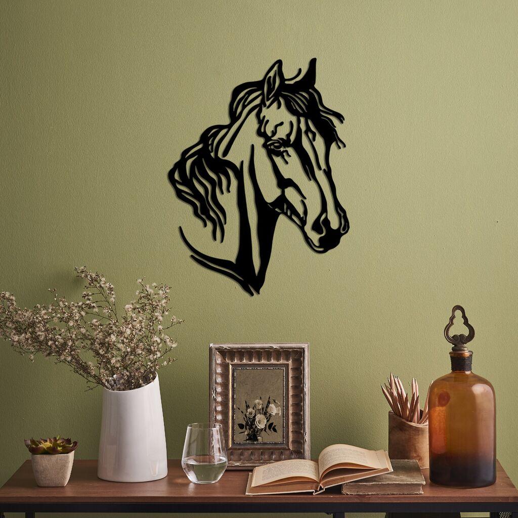 Wallity Zidna dekoracija Konj 2, 43x56cm, Crna