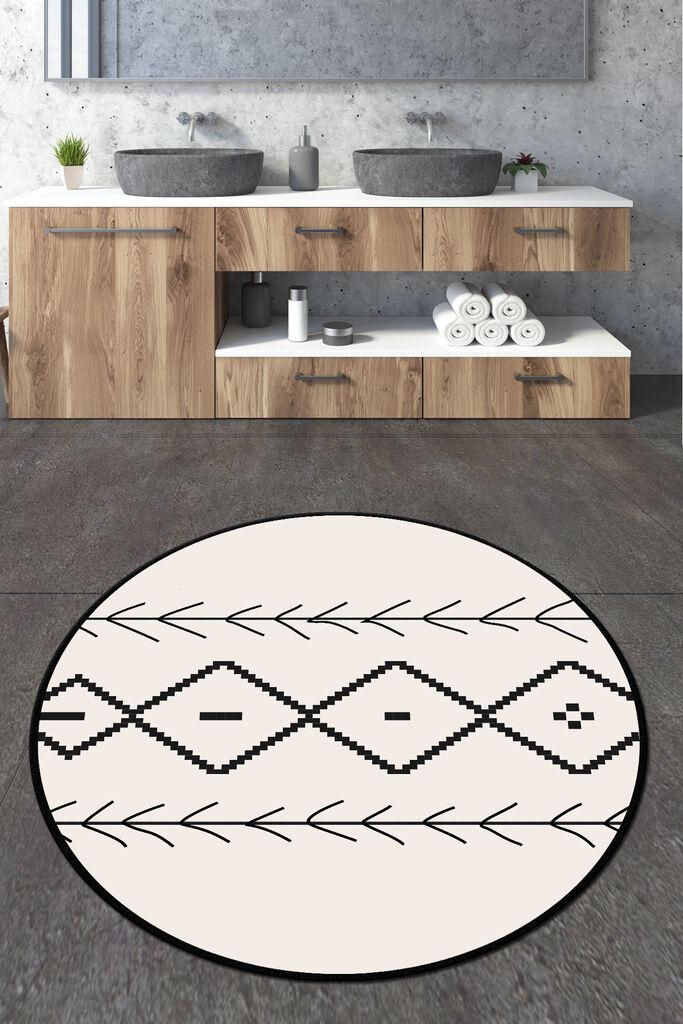 L'essentiel Maison Sagitta tepih za kupatilo, 100 cm, crno-bijeli