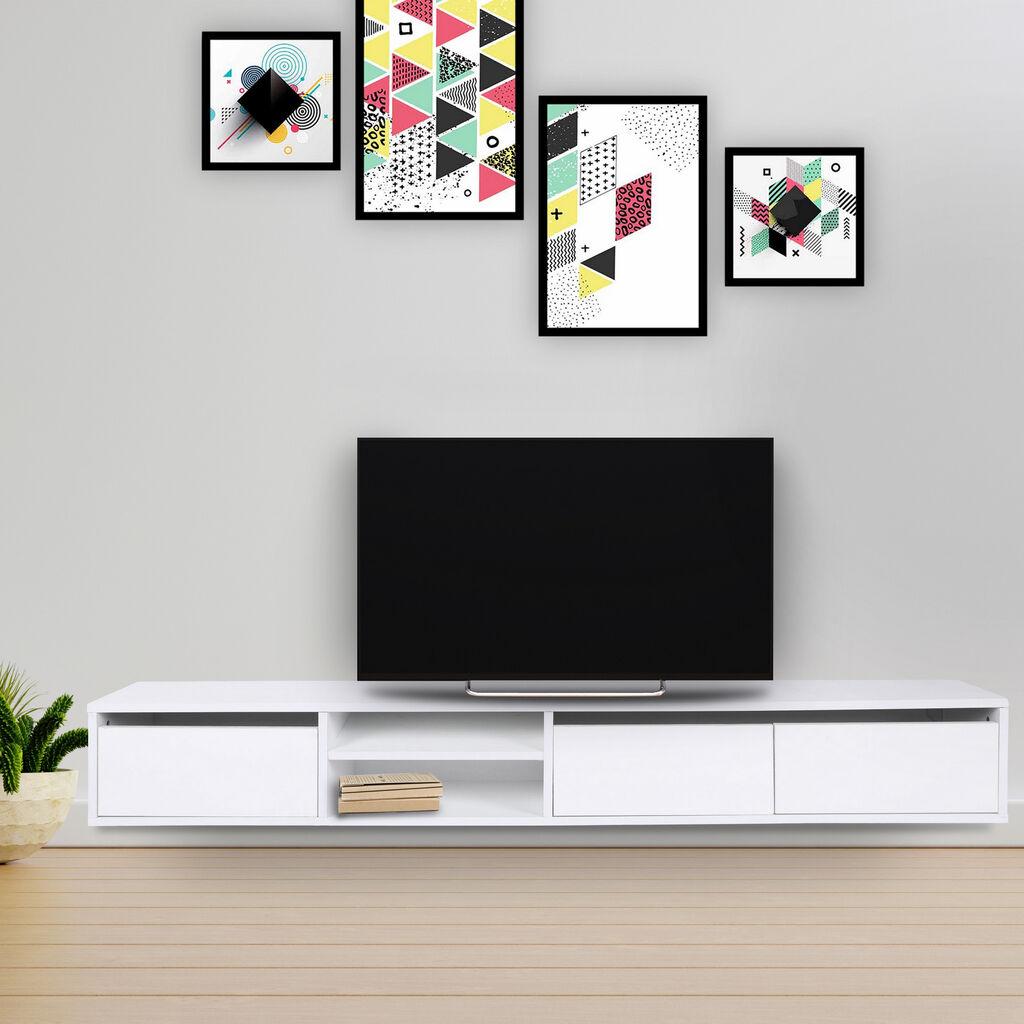 Hanah Home TV komoda Dublin, 180x30x25 cm, bijela