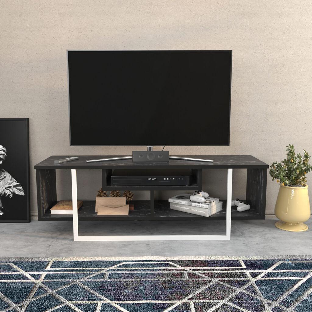 Hanah Kućna TV komoda Asal 120, 120x40,2x35,2 cm, Crno-bijela
