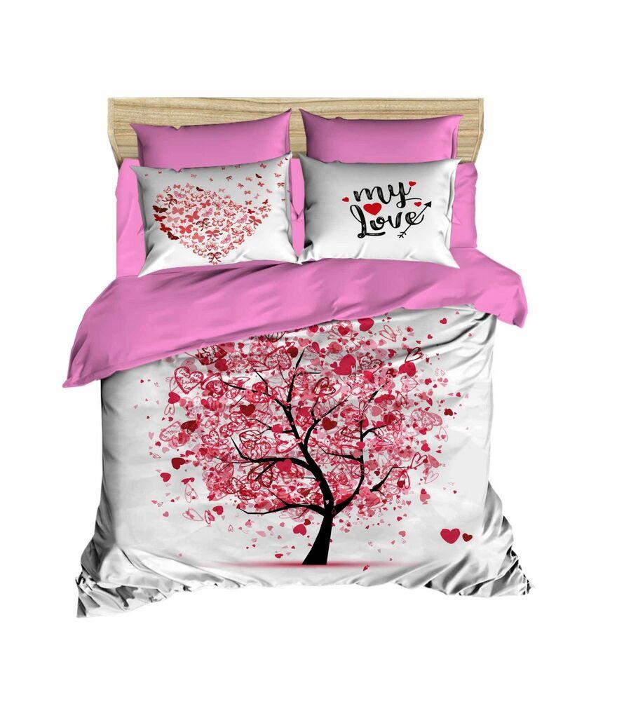 L'essentiel Maison set posteljine 185, 160x220cm, bijelo-roza