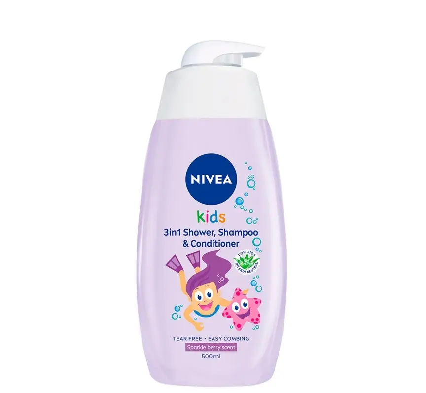 Nivea Dječiji šampon i kupka 2u1 Sparkle Berry 84589, 500ml