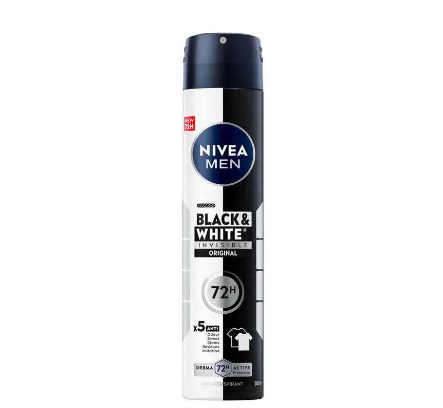 Nivea muški dezodorans Black&White Invisible Original 82242/60012352, 200ml