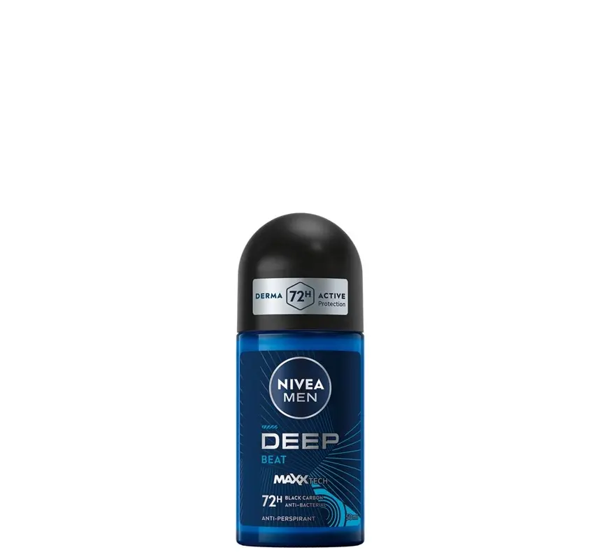 Nivea muški roll-on dezodorans Deep Black Carbon Beat, 50ml