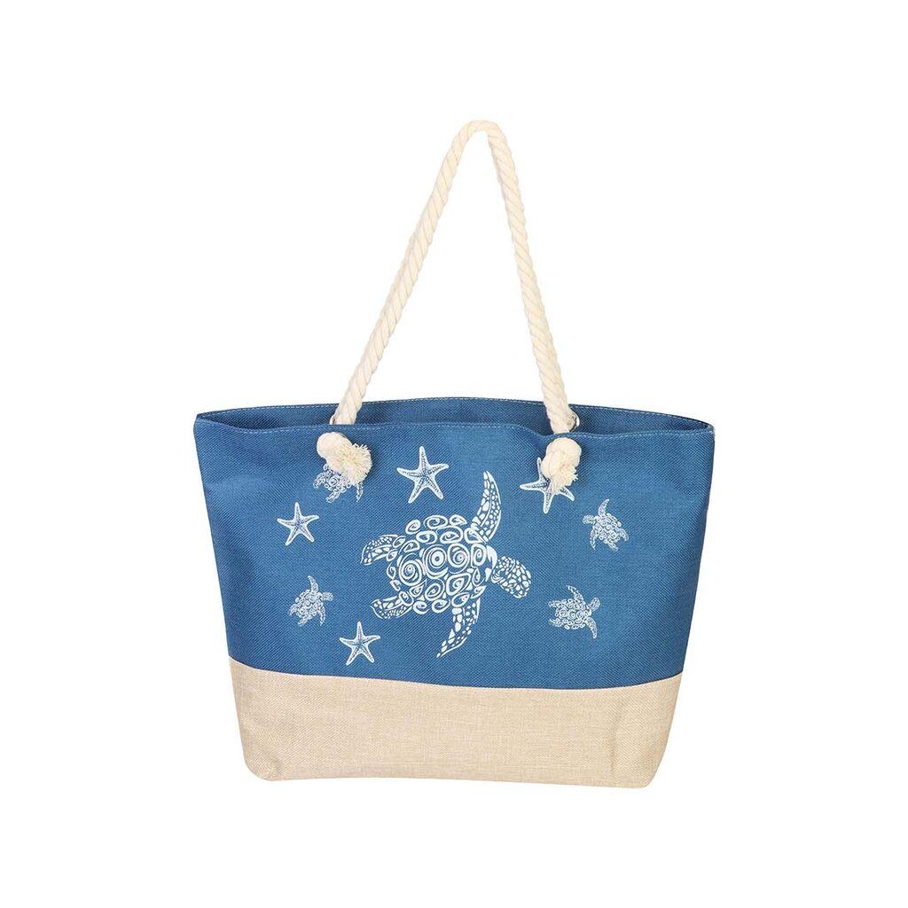 Denis Ženska torba za plažu s kornjačama i morskim zvijezdama, Plava
