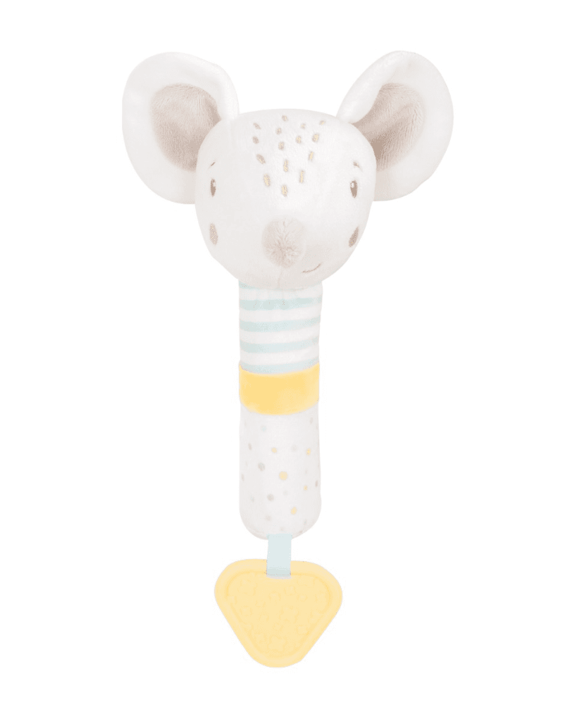 Kikka Boo Joyful mice squeaker igračka sa grickalicom, Bijela