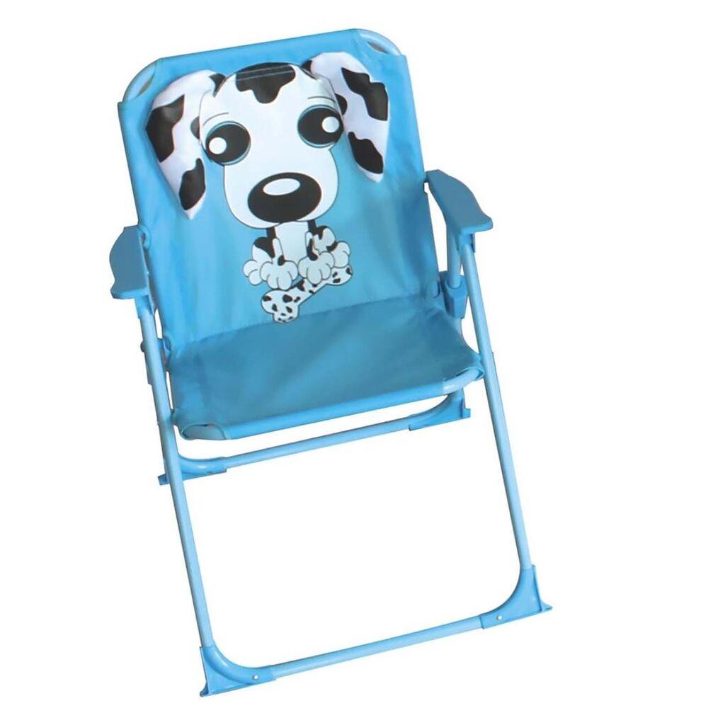 Denis Dječja stolica sklopiva s uzorkom psića, Plava