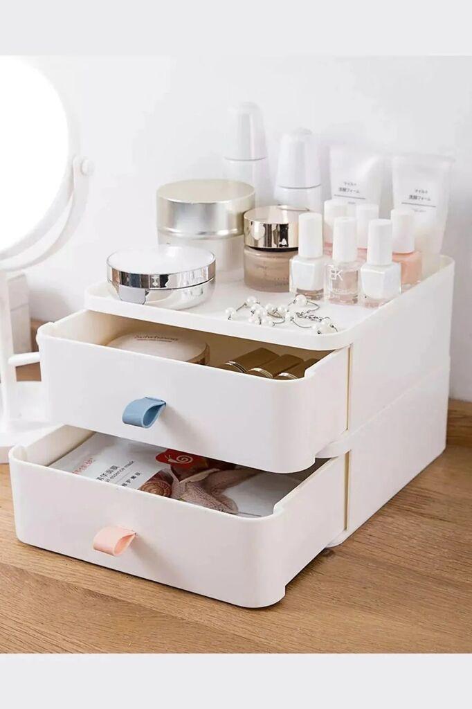 Hermia Organizator za šminku Bayev, 21x21x16,5 cm, Bijela
