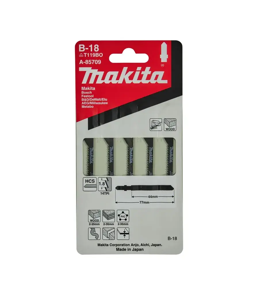Makita List ubodne pile A-85709, HCS, Grubi rez, B-18, 44 mm, 5 komada