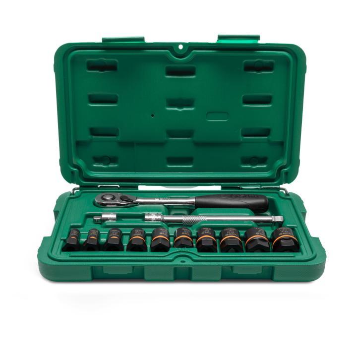 Sata Set Nas. Ključeva 1/4 I 3/8 7-19 mm 13 Komada Za Oštećene Matice  St09137