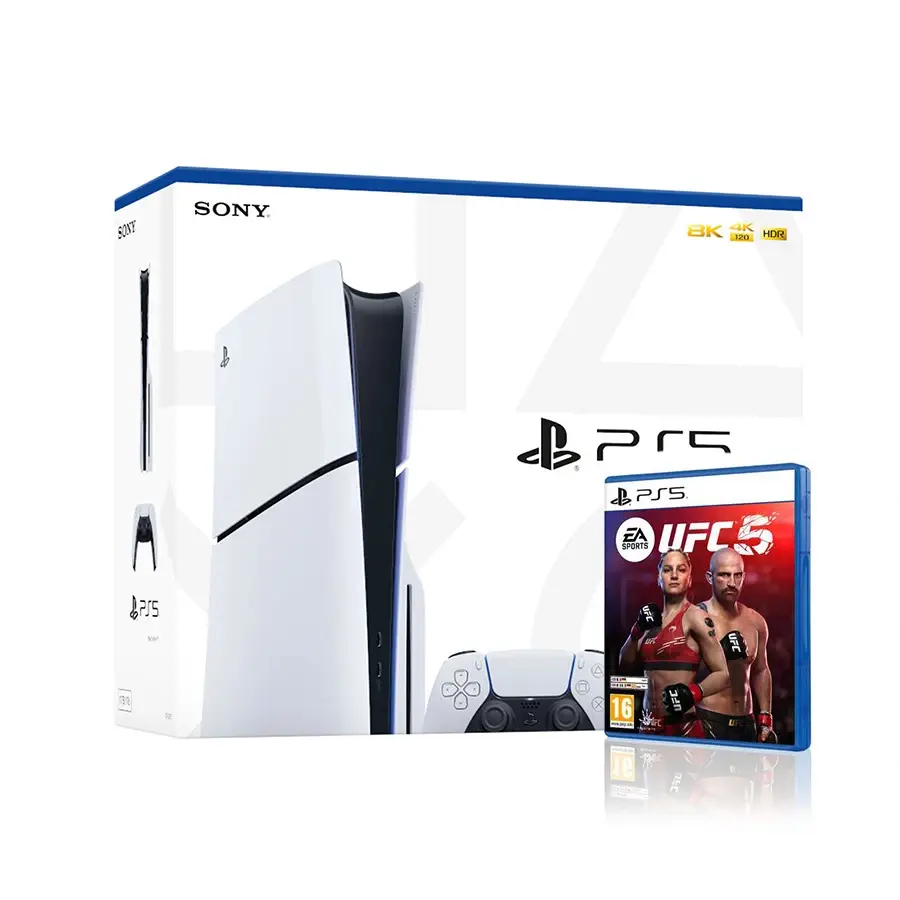 Sony Konzola za igrice PlayStation 5 Slim, Bijela + UFC 5