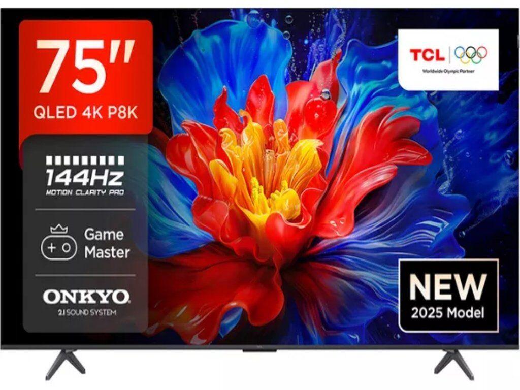 TCL Televizor P8K, 75", 4K, QLED, Crni