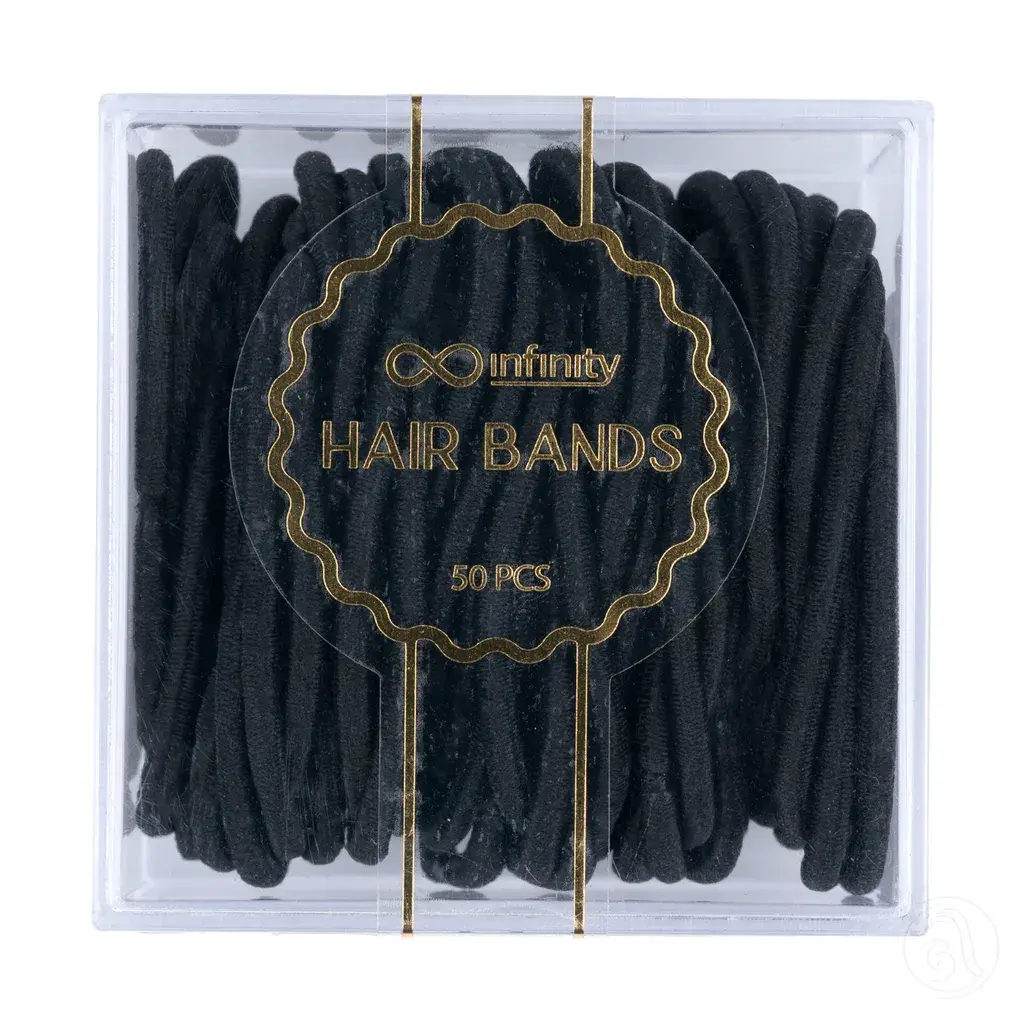 Infinity Gumice za kosu, 50 Komada, Crne