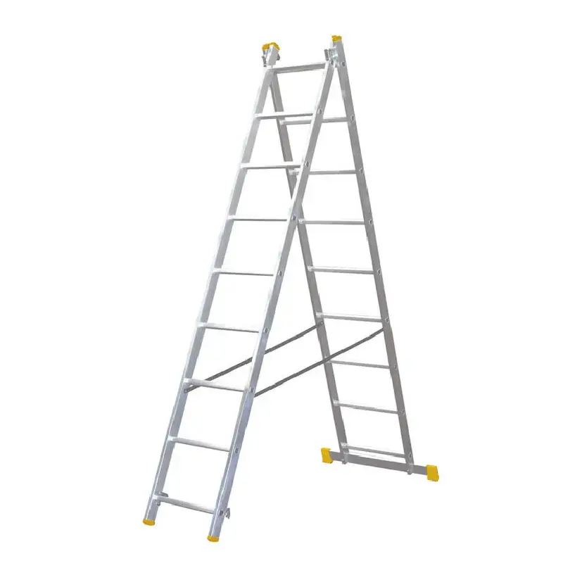 STS Ljestve kombinirane axxa 2x9 gazišta, Srebrna