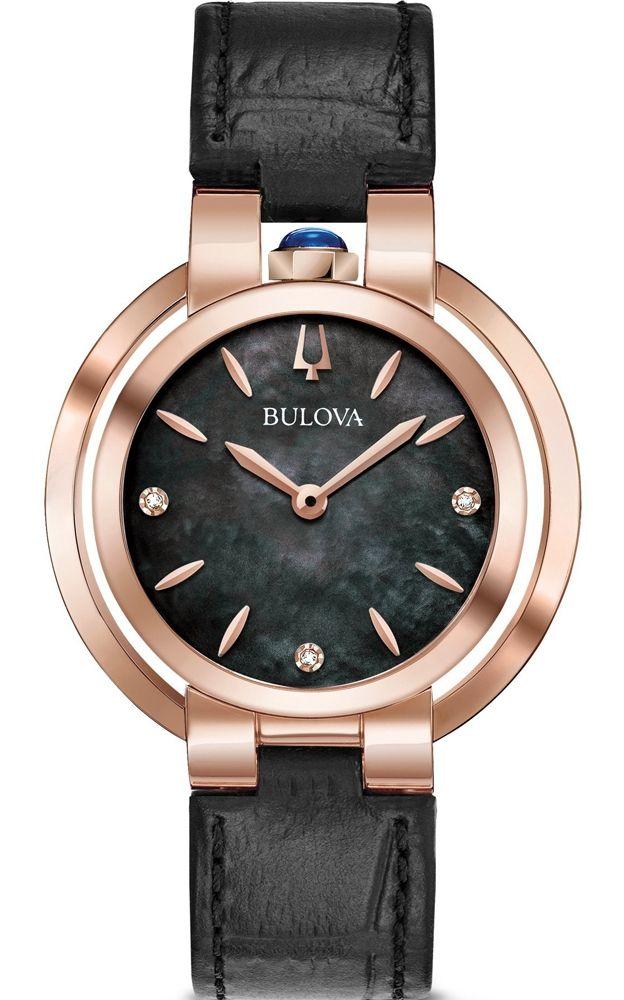 BULOVA Ženski ručni sat Rubaiyat 97P139, Kvarcni mehanizam, Crno kućište, Crni