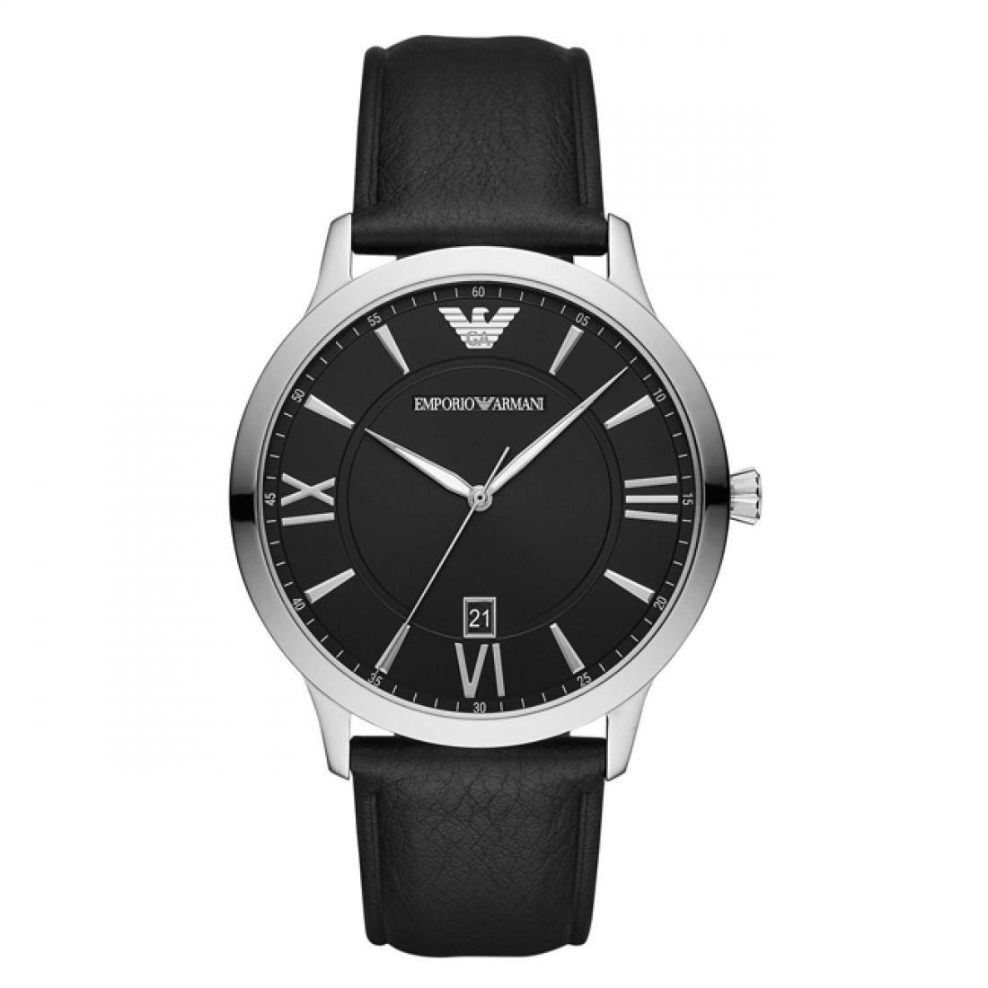 EMPORIO ARMANI Muški ručni sat AR11210, Kvarcni mehanizam, Crno kućište, Crni