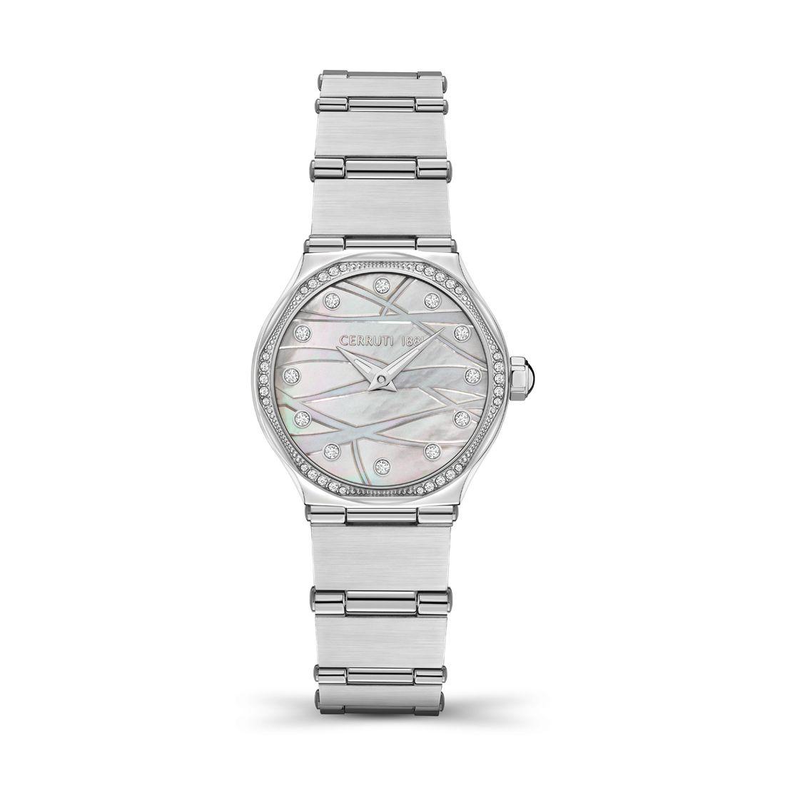 CERRUTI 1881 Ženski ručni sat RENDINARA CRM35503, Kvarcni mehanizam, Bijelo kućište, Srebrne boje