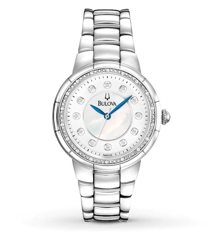 BULOVA Ženski ručni sat 96R174, Kvarcni mehanizam, Bijelo kućište, Srebrne boje