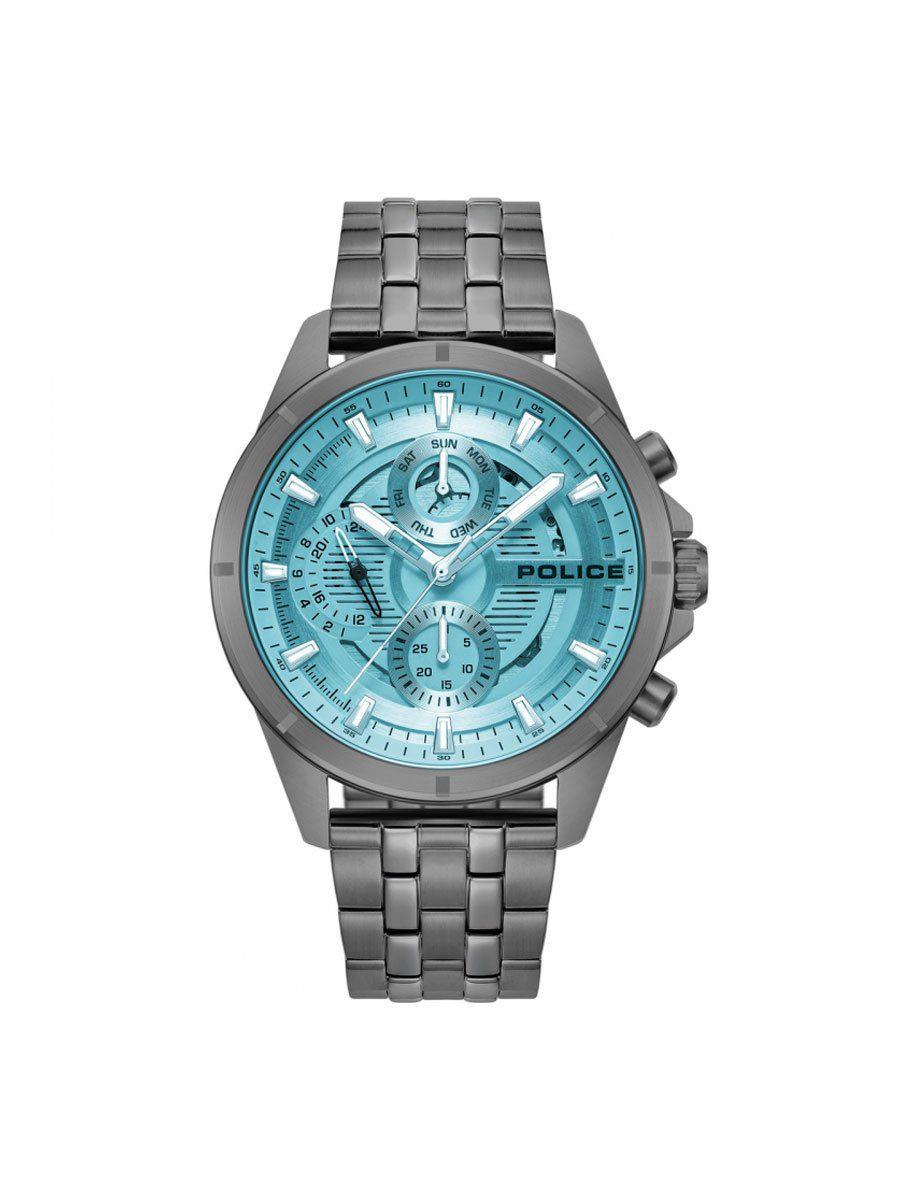 POLICE Muški ručni sat PEWJK0004606, Kvarcni mehanizam, Plavo kućište, Sivi