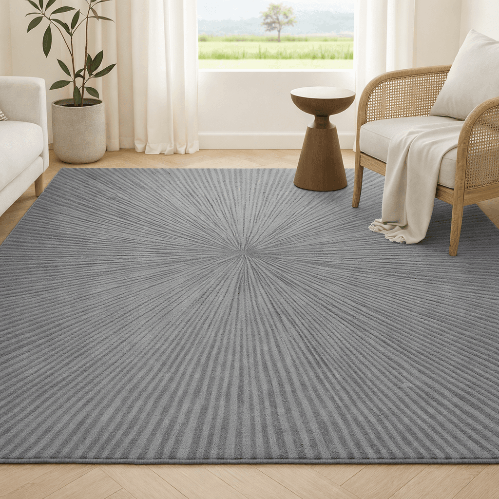 Merinos Končani tepih Ples linija, 133x190 cm, Sivi